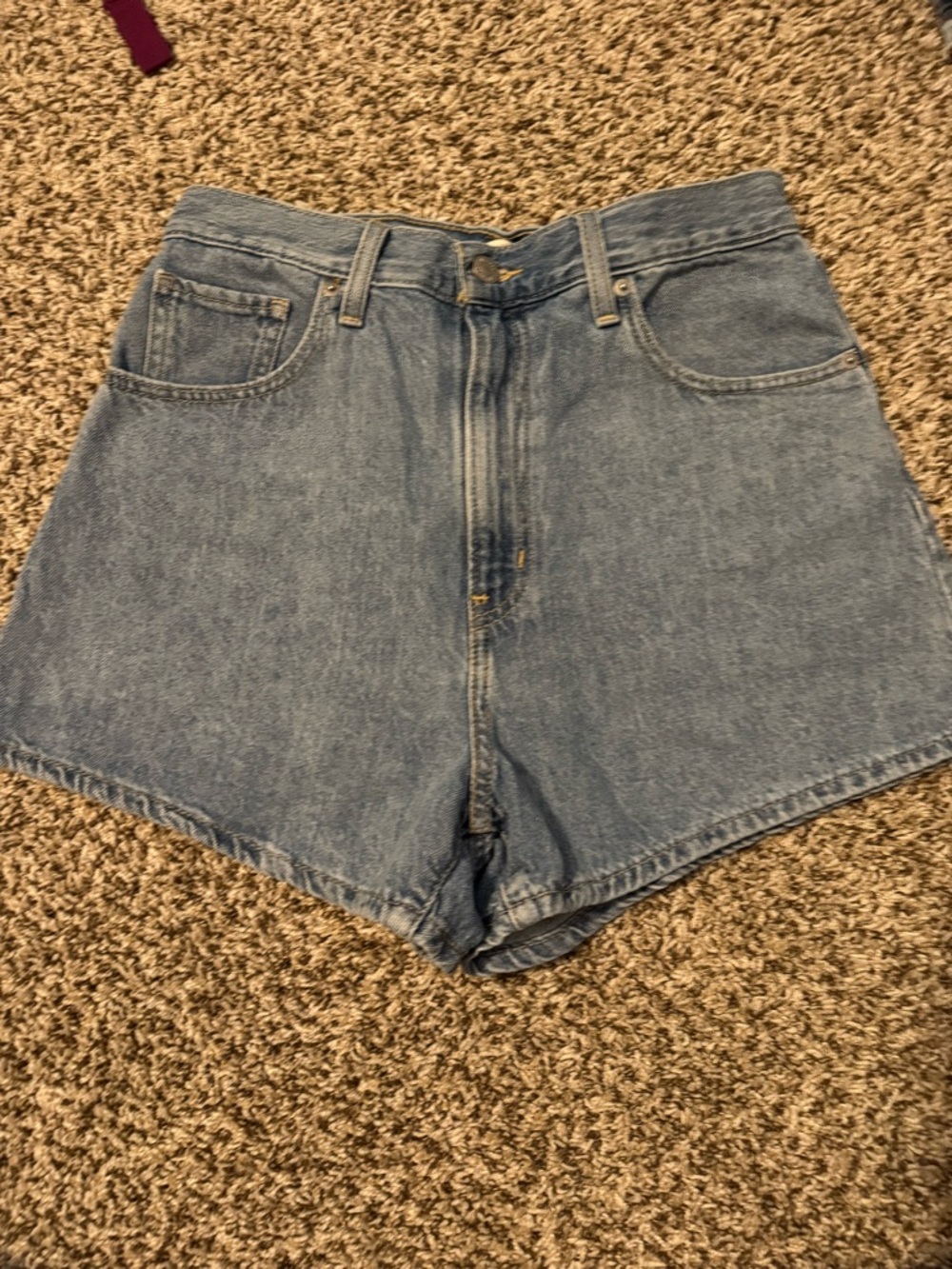 Levi's High-Waist Light Blue Denim Shorts